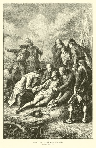 ウルフ将軍の死、1759 作： French School