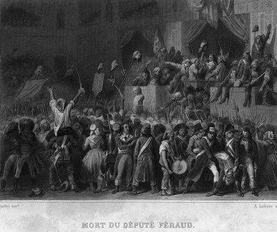副官ジャン・フェロー（またはフェロー：1764-1795）の死-ティエールの「フランス革命」にて 作： French School