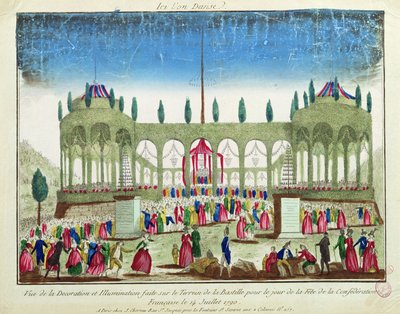 連邦の祭典のためのバスティーユの装飾と照明、1790年7月14日 作： French School