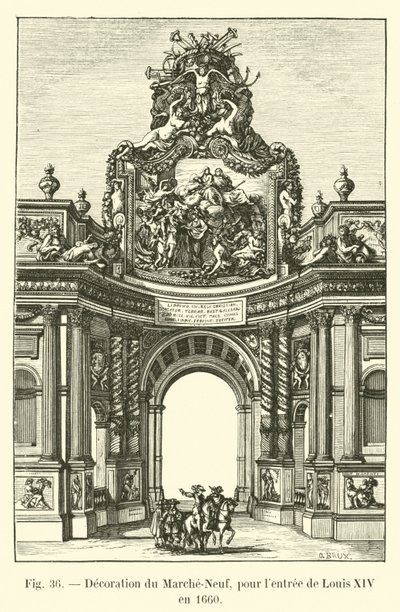 1660年のルイ14世のレンツリーのためのマルシェヌフの装飾 作： French School