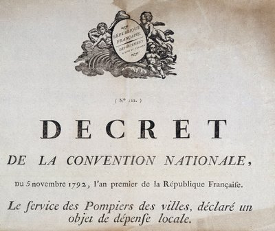 都市の消防士に関する1792年11月5日の国民会議の法令 作： French School