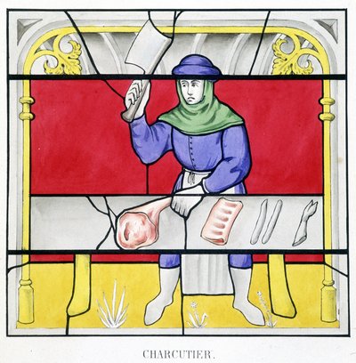 デリカテッセン。Ferdinand de Lasteyrie著「Histoire de la peinture sur verre」に掲載されている中世のステンドグラスのFacic simile。 作： French School