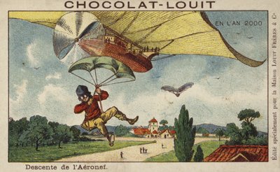 2000年にパラシュートで飛行船から降下 作： French School