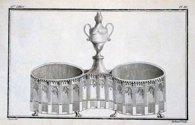 Duhamelがまとめたネオクラシックな金属細工のデザインのパターンブックからのPuginによるデザイン、1770年代〜80年代 作： French School