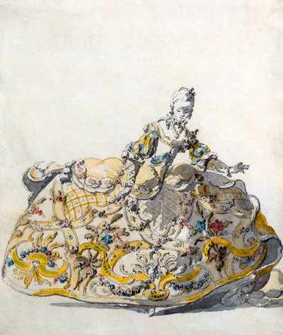 レディースガウンのデザイン、1780年代 作： French School