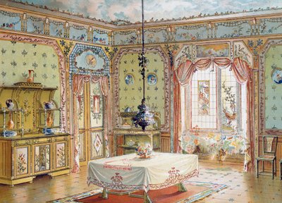 雑誌「La Decoration interieure（ホームデコレーション）」に掲載されたダイニングルームのデザイン 作： French School