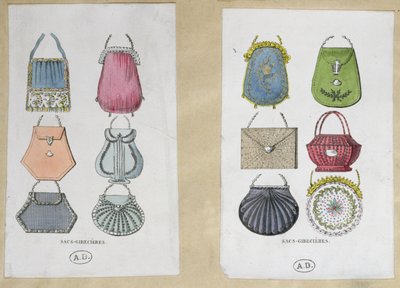 ショルダーバッグのデザイン、1822 作： French School