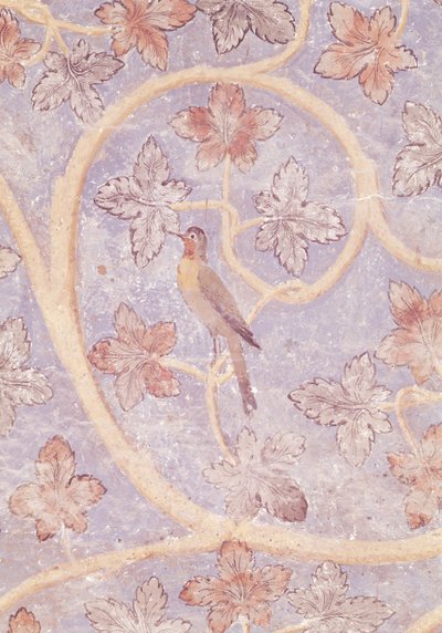 教皇の寝室の壁の装飾からの鳥の詳細、c.1334-62（154784も参照） 作： French School
