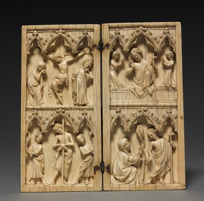 ディプティカ：キリストの受難と死後の場面、c.1330-1350 作： French School