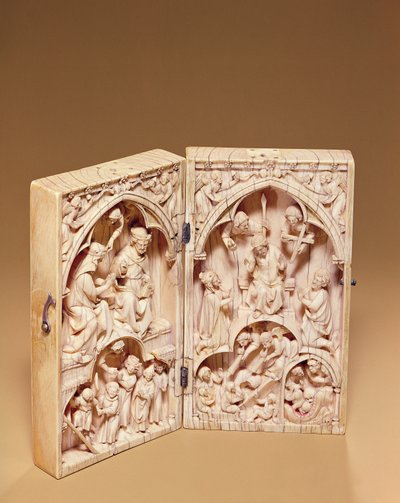 処女の戴冠式と最後の審判の二部作、c.1260-70 作： French School