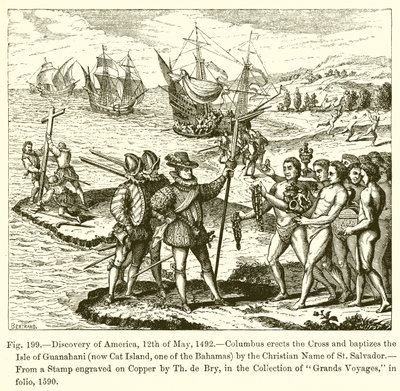 アメリカの発見、1492年5月12日 作： French School