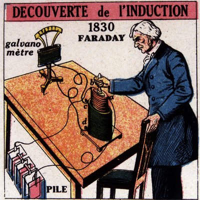 1830年、ファラデーによる誘導の発見 - Arnould, ed.キレ、20世紀 作： French School