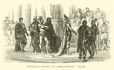 ローマ元老院の前のDivitiacus 作： French School