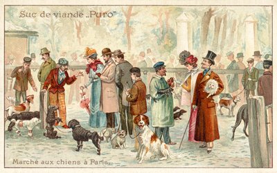 犬の市場、パリ（クロモリト 作： French School