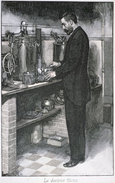 1894年10月1日、La Revue IllustreのDr. Pierre Emile Roux（1853-1933） 作： French School