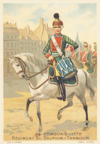 ドラゴンズ、ドーフィン連隊、1772年のドランブール 作： French School