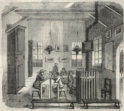 19世紀のビシェットルの馬鹿者学校 - エドモンド・テクシエ1852年の「パリの表」に掲載された図版 作： French School