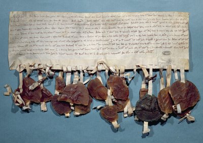 フランスのルイ8世の勅令、ユダヤ人による利息の実行を禁止（ベラムとワックスのインク） 作： French School