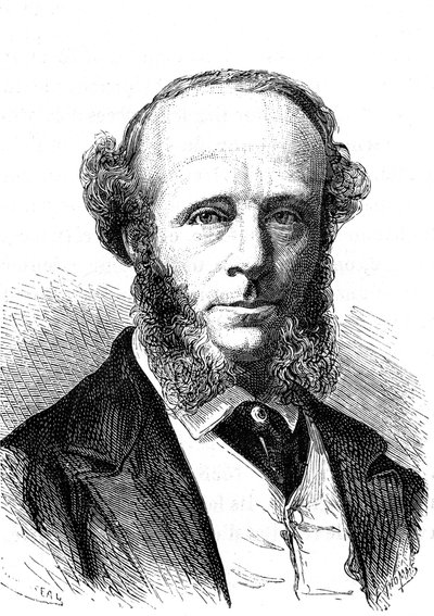 エドワード・オレンジ・ワイルドマン・ワイトハウス（1816-1890）、大西洋横断電信ケーブルのイギリス人電気技師。1868年 作： French School