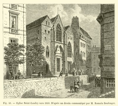 1810年頃のセントランドリー教会、ダプレスの絵はMロマンブーレンジャーによって伝えられました 作： French School