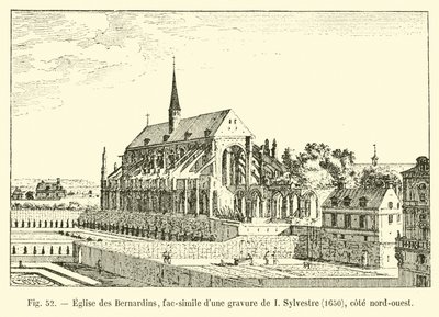 Eglise des Bernardins、1650年北西海岸のシルベストルの彫刻の複製 作： French School