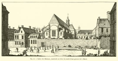 1610年に建てられたミニーム教会。 Iマロットによる彫刻のファクシミリ 作： French School