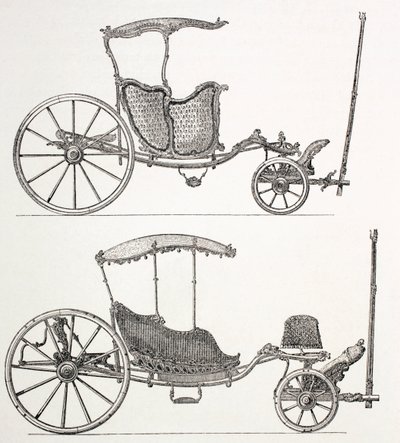 18世紀のフランス馬車、1875 作： French School
