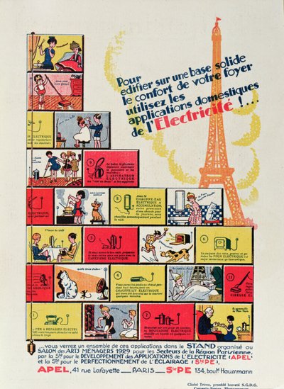 lArt Menager、1929年からの家庭の電気設備 作： French School