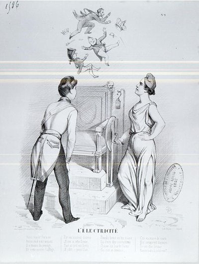 電気、1848年の革命の風刺画 作： French School