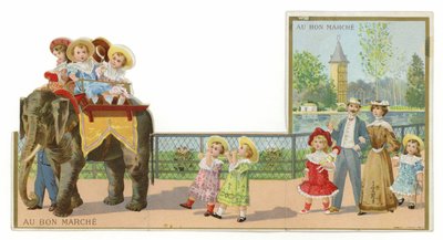 公園で象に乗る 作： French School