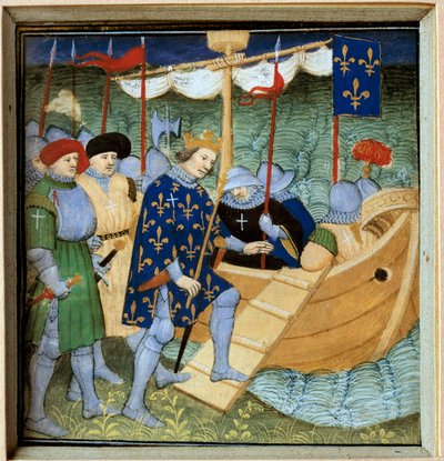 サン・ルイ（ルイ9世）（1214年～1270年）によるフランス派の第7回ミニチュア十字軍のための砦 作： French School