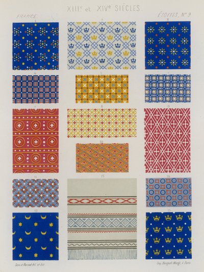 13世紀と14世紀のフランスの刺繍入り生地 作： French School