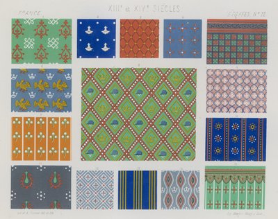13世紀と14世紀のフランスの刺繍入り生地 作： French School