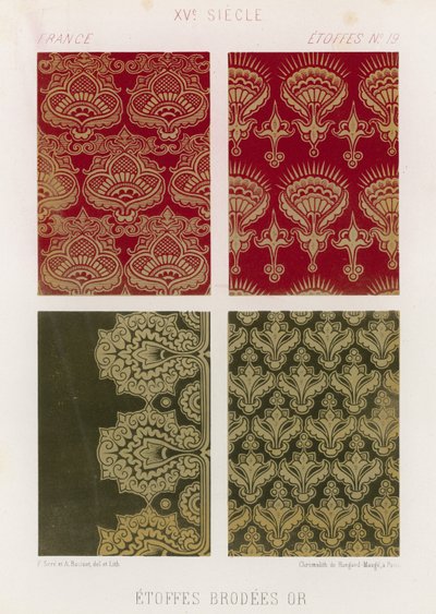 15世紀のフランスの刺繍入り生地 作： French School