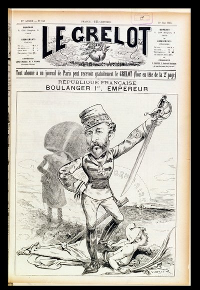 1887年5月29日、ブレラン帝皇帝、ルグレロの表紙の似顔絵 作： French School