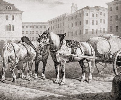 イギリスの農場の馬、1823 作： French School