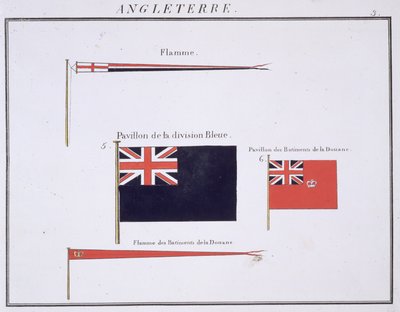 英語の旗、フランスの旗の本、1819年頃 作： French School