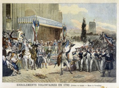1792年の志願兵の入学式（カラー図版 作： French School