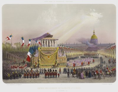 1840年12月15日、パリでのナポレオン1世の結婚式（カラーリトグラフ） 作： French School