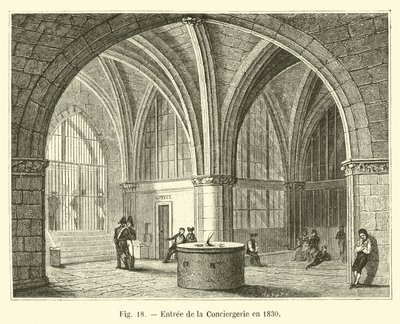 1830年にコンシェルジュリーへの入り口 作： French School