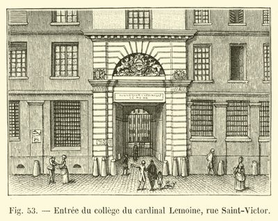 ルモワン枢機卿大学への入り口、サンヴィクトル通り 作： French School