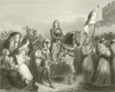 ジャンヌダルクのオルレアンへの進入、1429年 作： French School