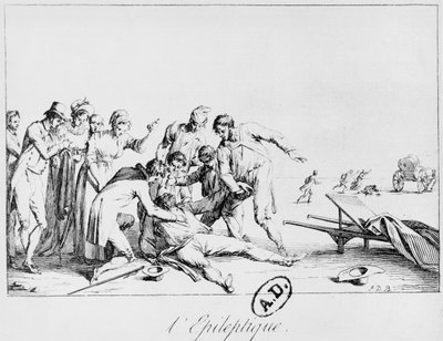 路上でのてんかん発作、1800年頃 作： French School