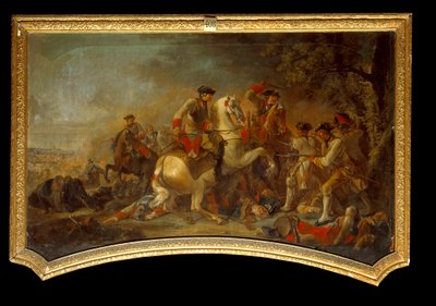 プロイセンとイングランドの間で起きた七年戦争（1756-1763）のエピソード。フランス派の無名の絵画。18世紀 シャンティイ、コンデ美術館 作： French School