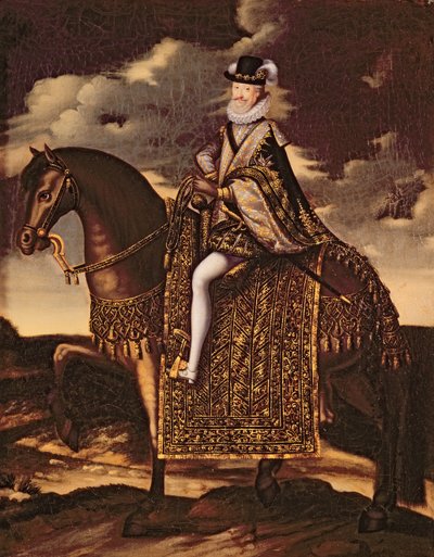 アンリ4世の乗馬の肖像（1553-1610） 作： French School