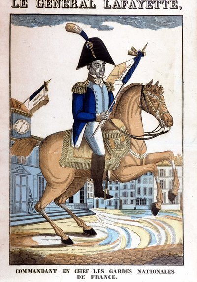 フランス国民衛兵総司令官ラ・ファイエット（ラファイエット）将軍の騎馬像 作： French School