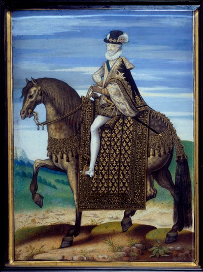 アンリ4世（1553-1610）の騎馬像 作： French School