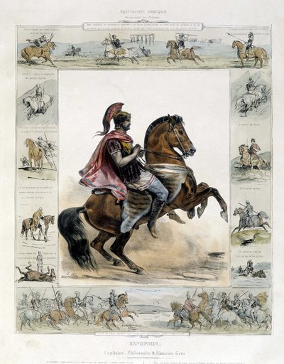 クセノフォンの騎馬像 - シャルル・オーブリー著「Picturesque history of ancient and modern riding」にて 作： French School