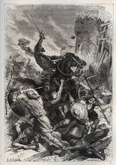 フランクスの王エウデス（オドン）（860-898）、ノルマン人との戦いを指揮し、勝利してパリを守る（860-887） - ノルマン人との戦いにおけるエウデス（852-898） - 「孫に語るフランスの歴史」 - フランソワ・ギゾー著 - 1872-1876 作： French School