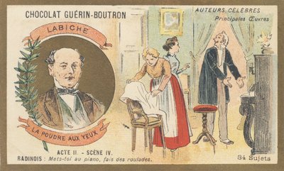 ユージン・ラビッシュ（1815-1888）、フランスの劇作家、「La poudre aux yeux」の作者、2幕のコメディ（1861） 作： French School